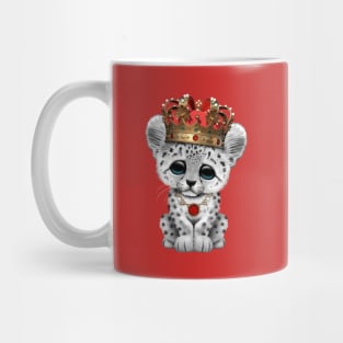 Cute Royal Snow Leopard Wearing Crown Mug
